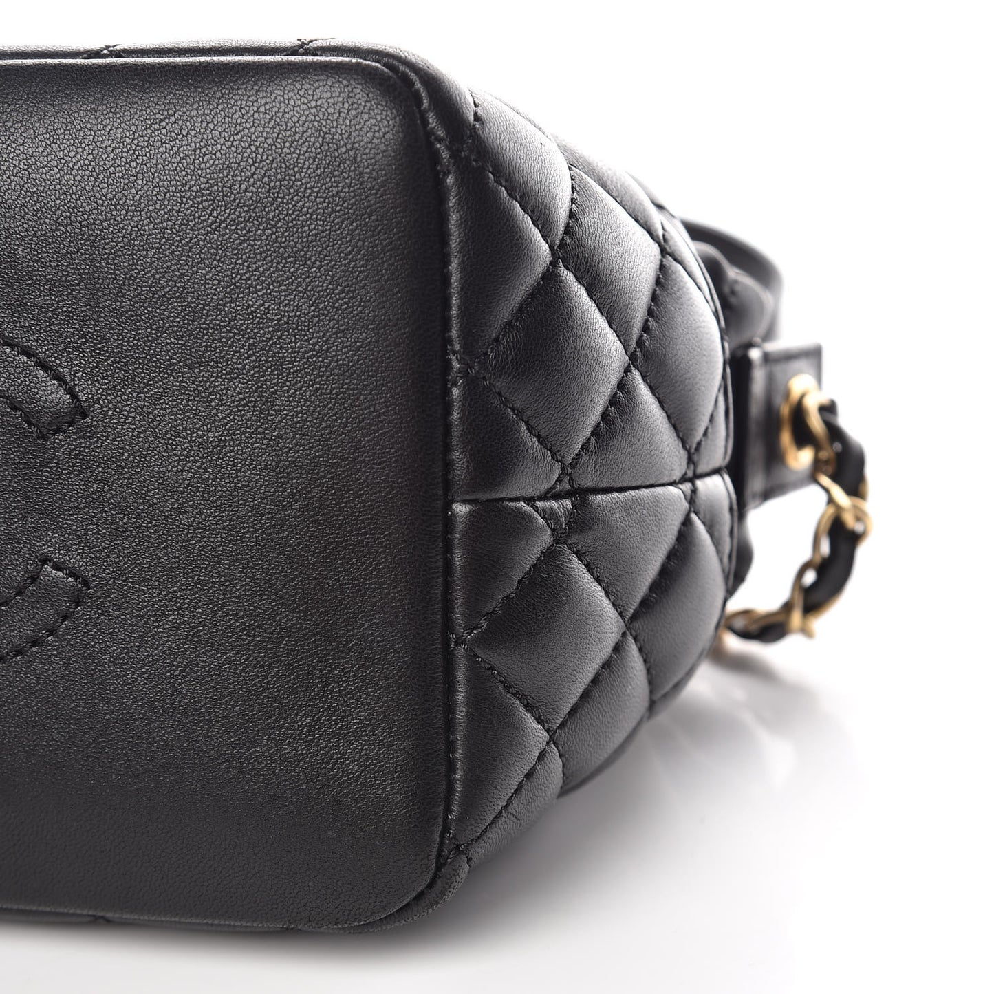 Lambskin Quilted Hobo Black