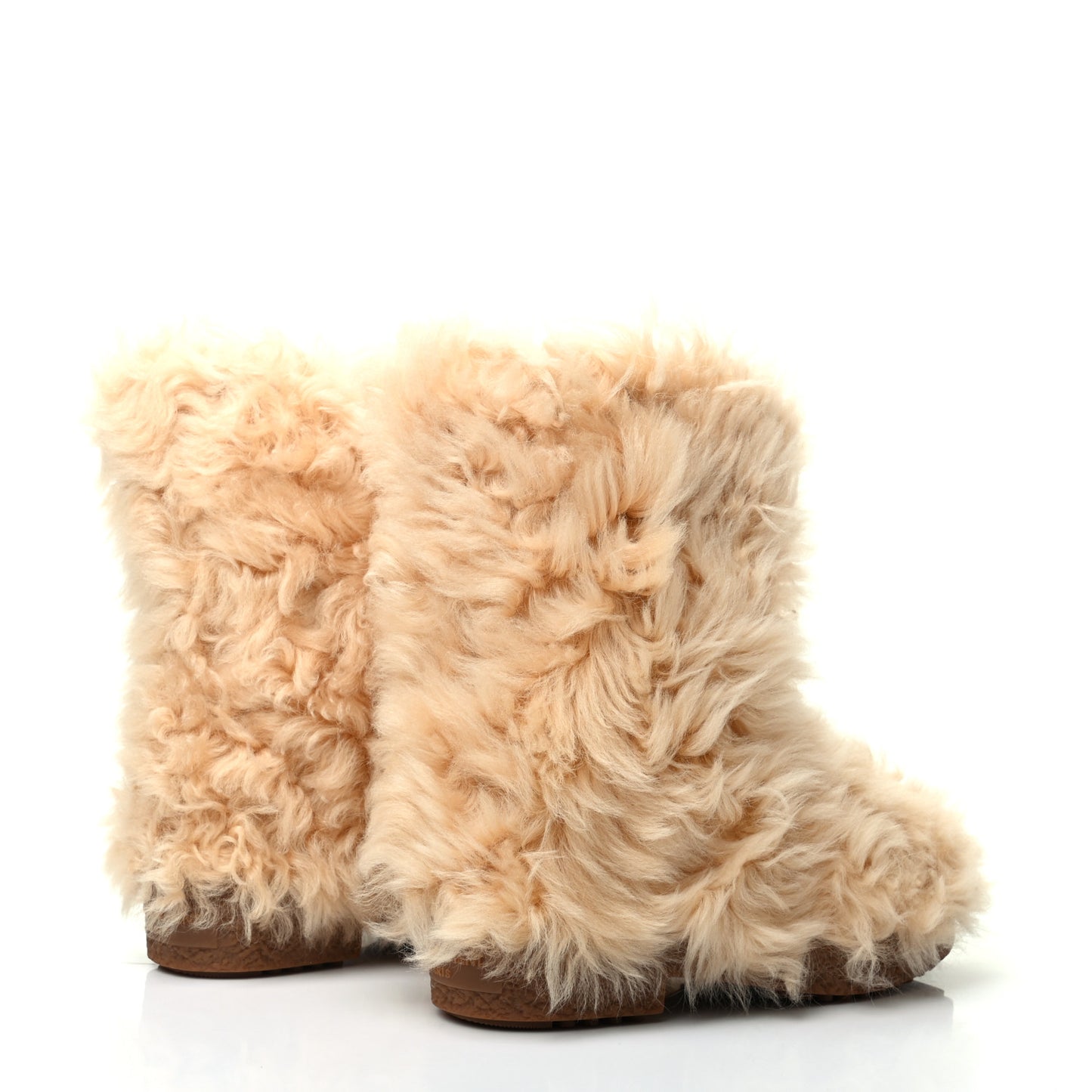 Shearling Boots 37 Beige