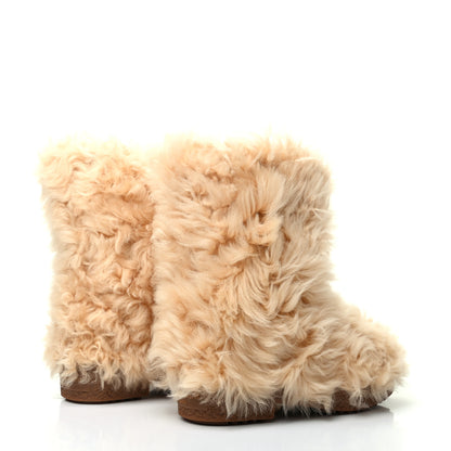 Saint Laurent Shearling Boots 37 Beige 4 of 7