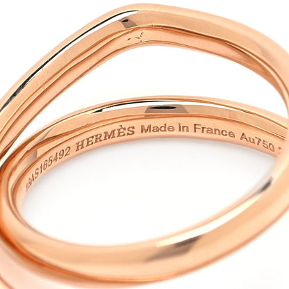 Hermes 18K Rose Gold Diamond Vertige Coeur Ring 52 6 4 of 6
