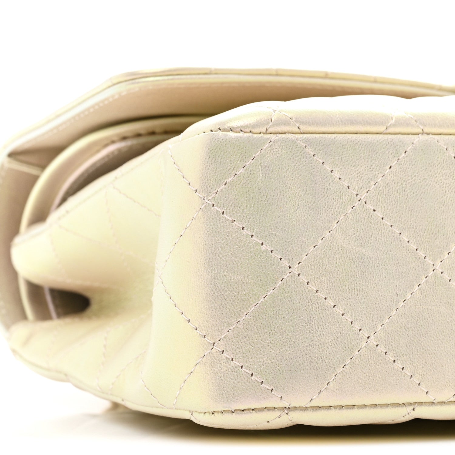 Chanel Iridescent Lambskin Quilted Medium Double Flap Ivory 9 of 11