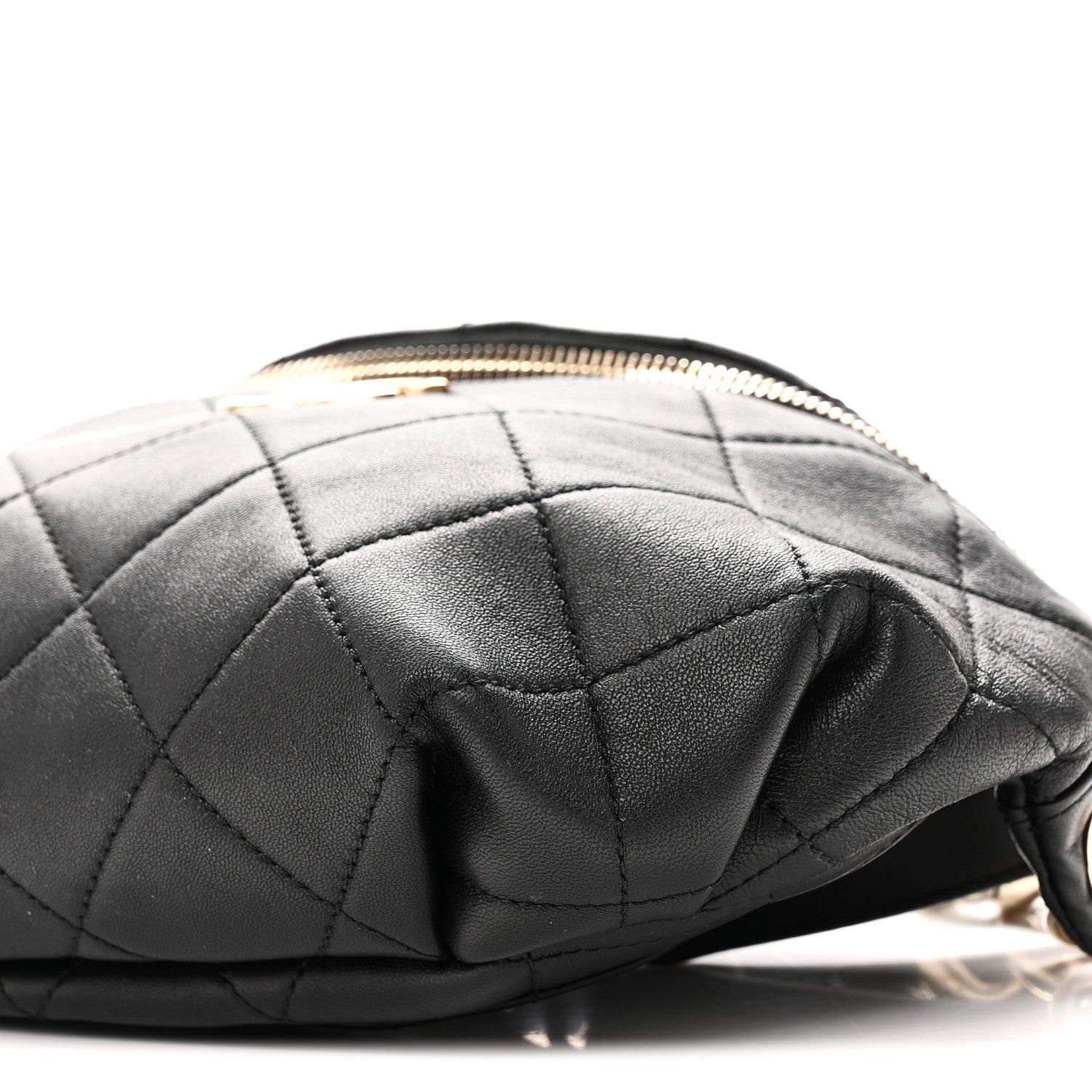 Chanel Lambskin Quilted Resin Bi-Color Waist Bag Fanny Pack Black 10 of 10