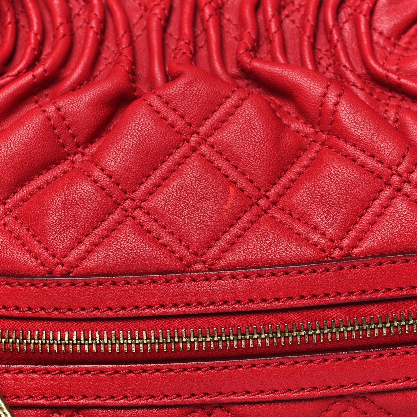 Calfskin Quilted Little Stam Red