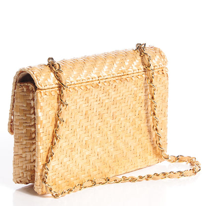 Chanel Woven Straw Medium Single Flap 3 of 9