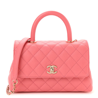 Chanel Caviar Quilted Mini Coco Handle Flap Pink 1 of 11