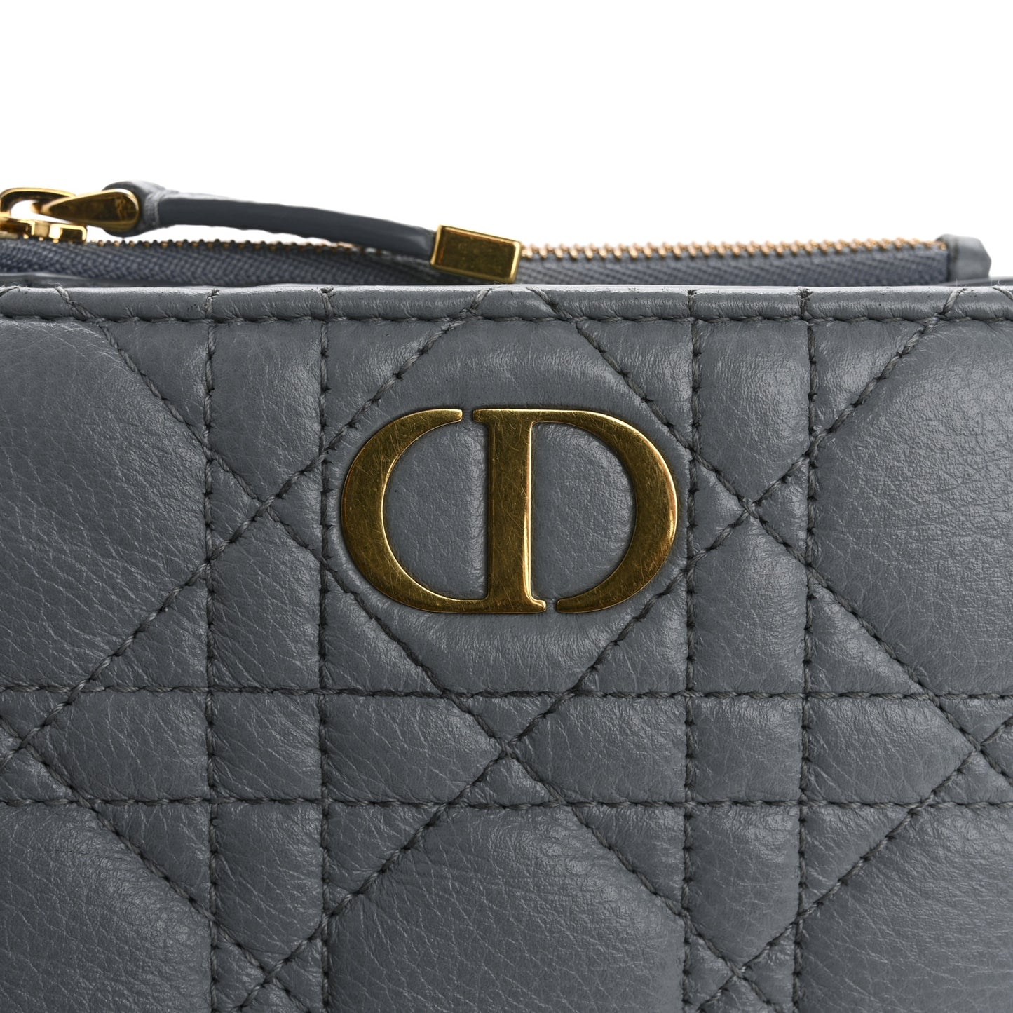 Grained Calfskin Supple Cannage Caro Dahlia Wallet Cloud Blue