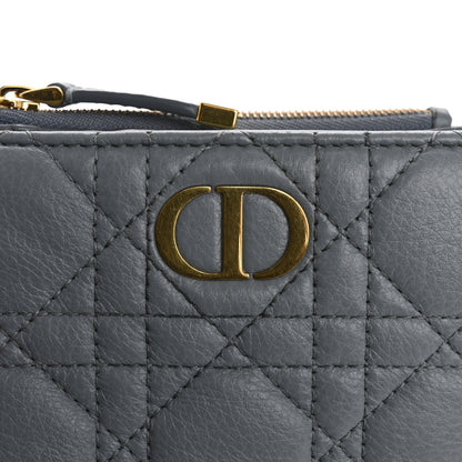 Christian Dior Grained Calfskin Supple Cannage Caro Dahlia Wallet Cloud Blue 8 of 13