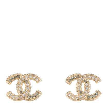 Chanel Crystal CC Earrings Gold 1 of 5