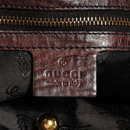 Gucci Leather Suede Fringe Large Babouska Tote Brown 6 of 8