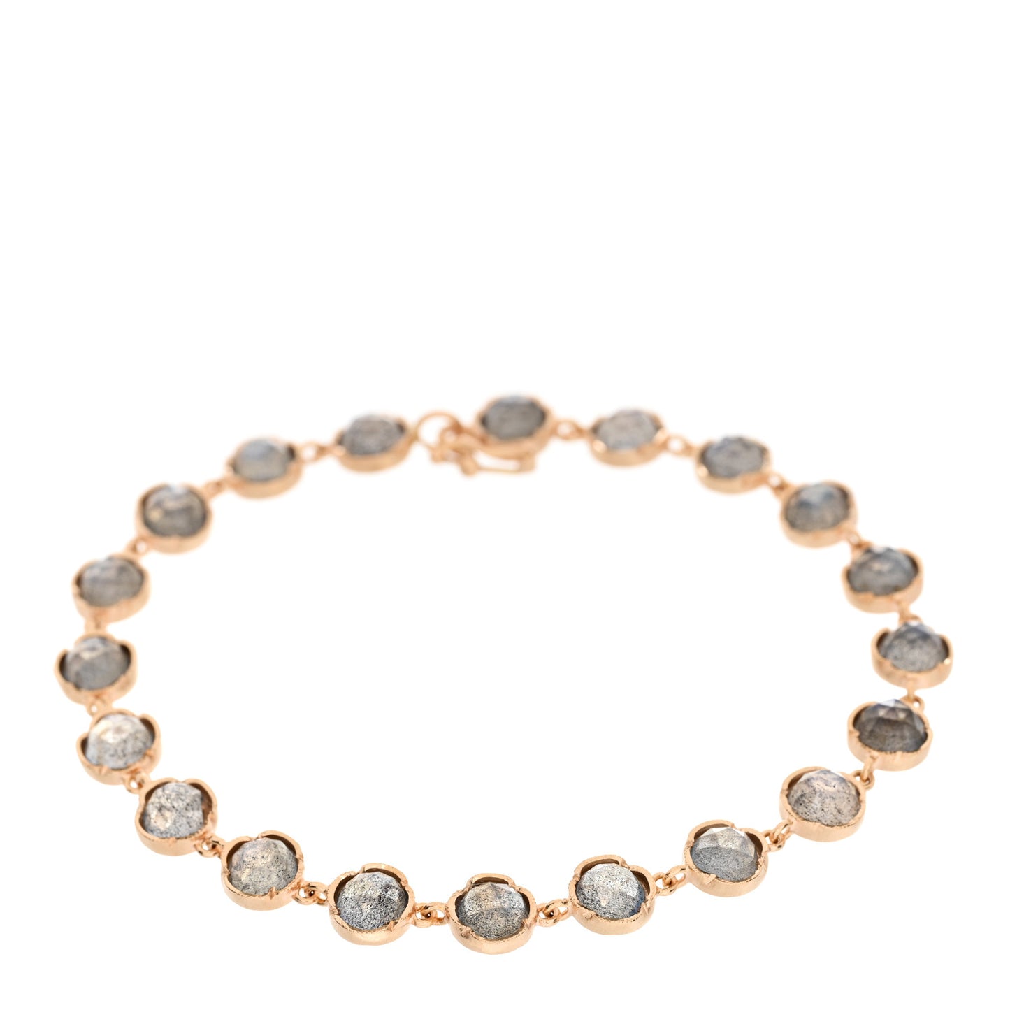 18K Rose Gold Labradorite Petite Classic Link Bracelet