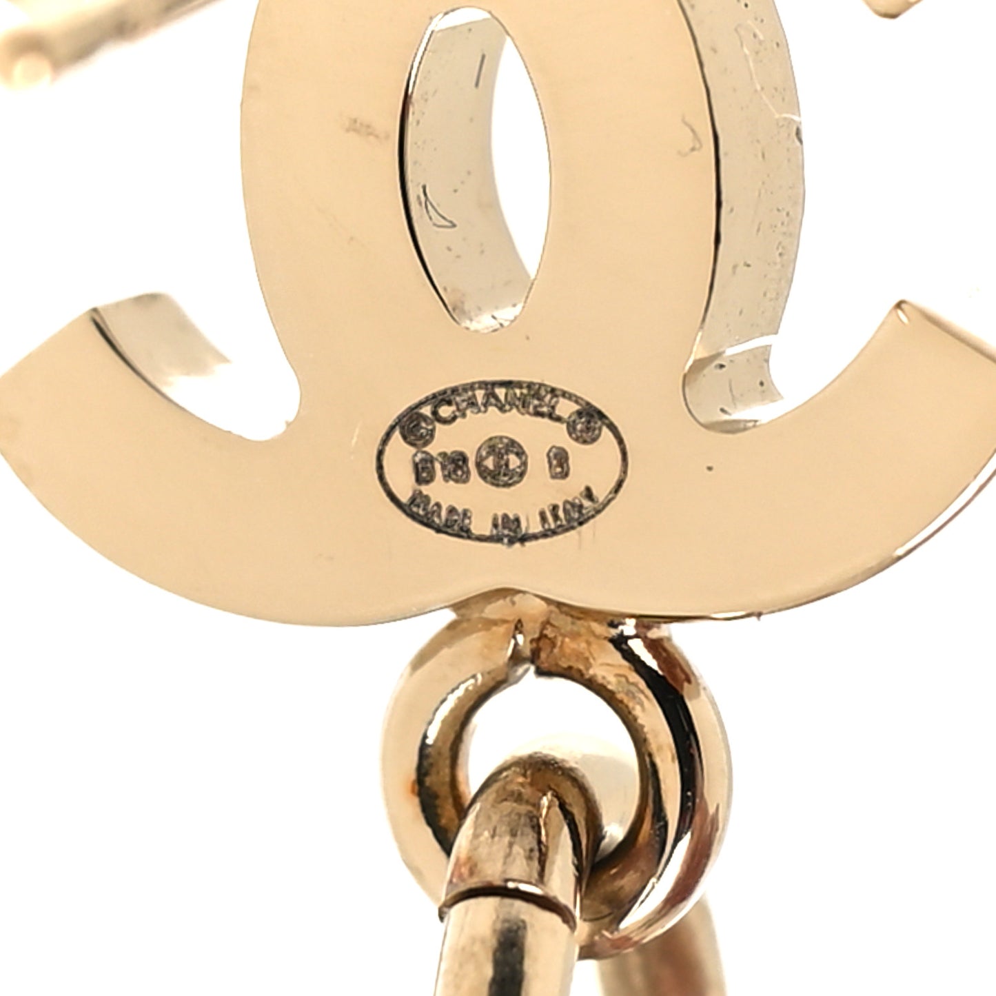 Resin Lambskin Chain N°5 Coco CC Drop Earrings Black Gold