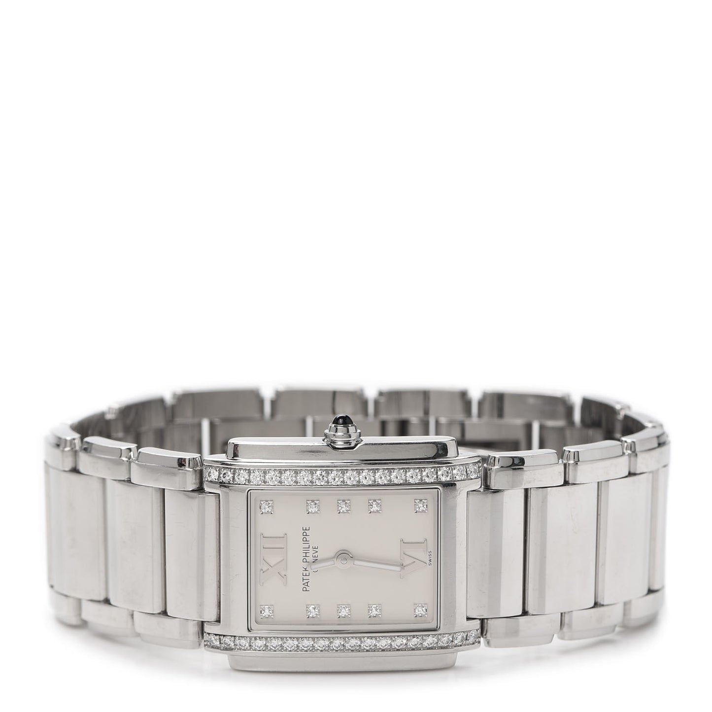 Stainless Steel Diamond 25mm Twenty-4 Quartz Watch White 4910/10A-011