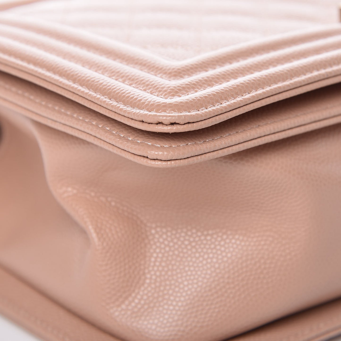 Caviar Quilted Medium Boy Flap Beige