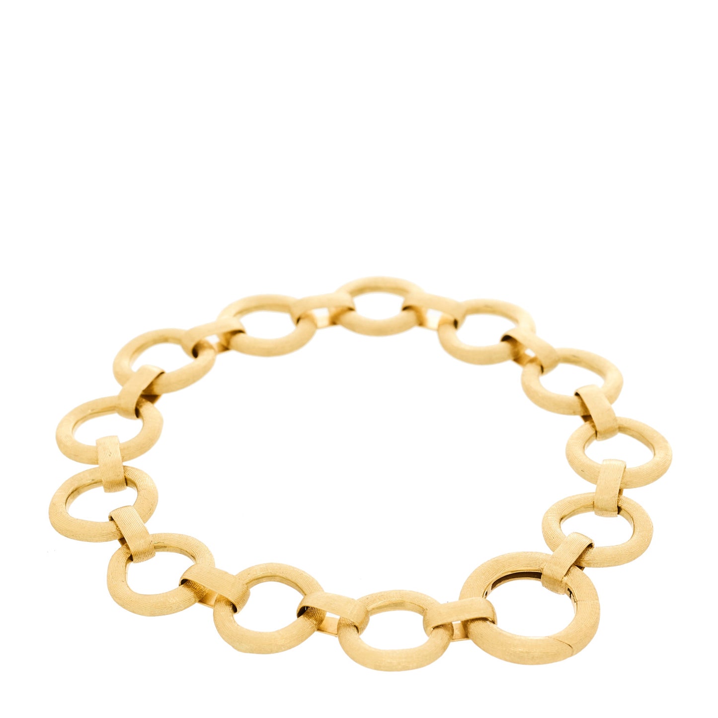 18K Yellow Gold Flat Link Chain Bracelet