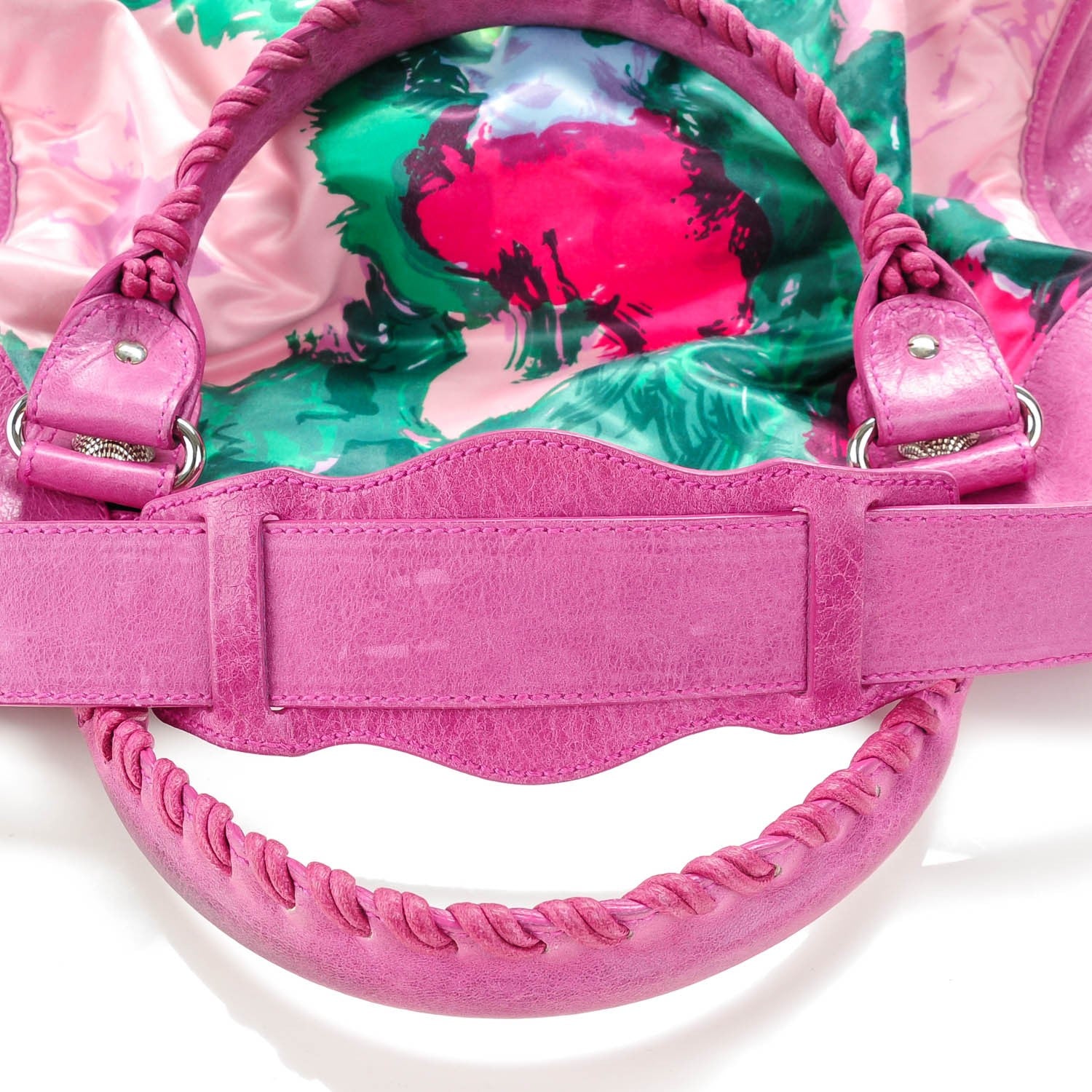 Balenciaga Agneau Canvas Floral Giant 21 Silver Hardware City Magenta 8 of 9