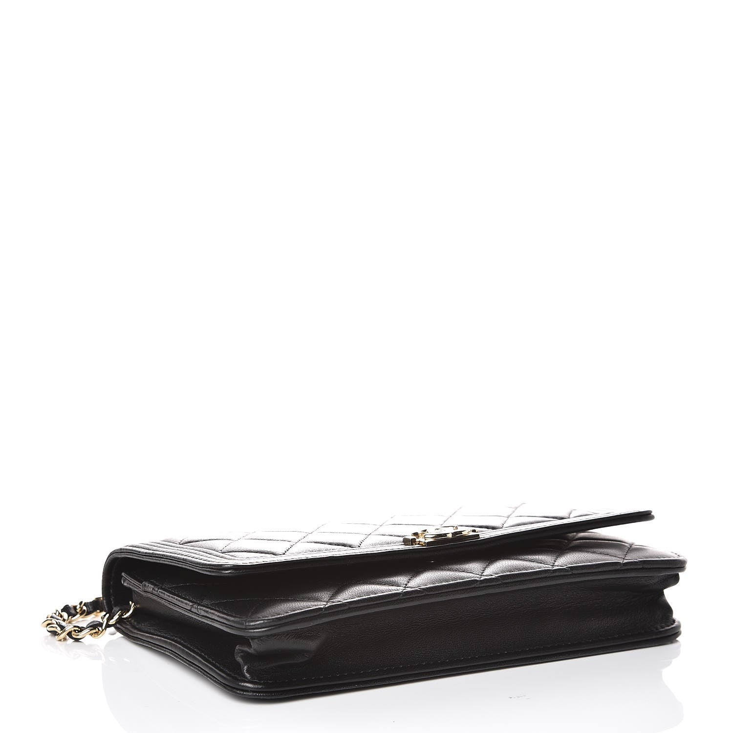 Chanel Lambskin Quilted Boy Wallet On Chain WOC Black 4 of 9
