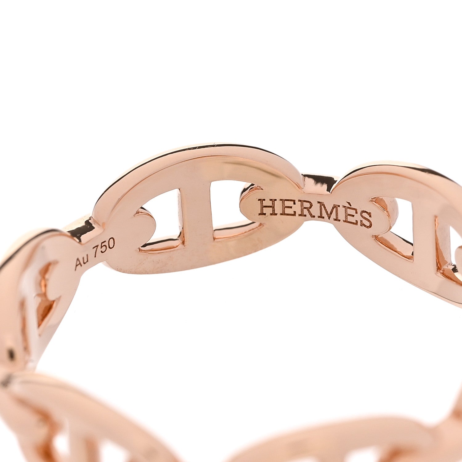Hermes 18K Rose Gold PM Chaine d'Ancre Enchainee Ring 59 8.75 4 of 8