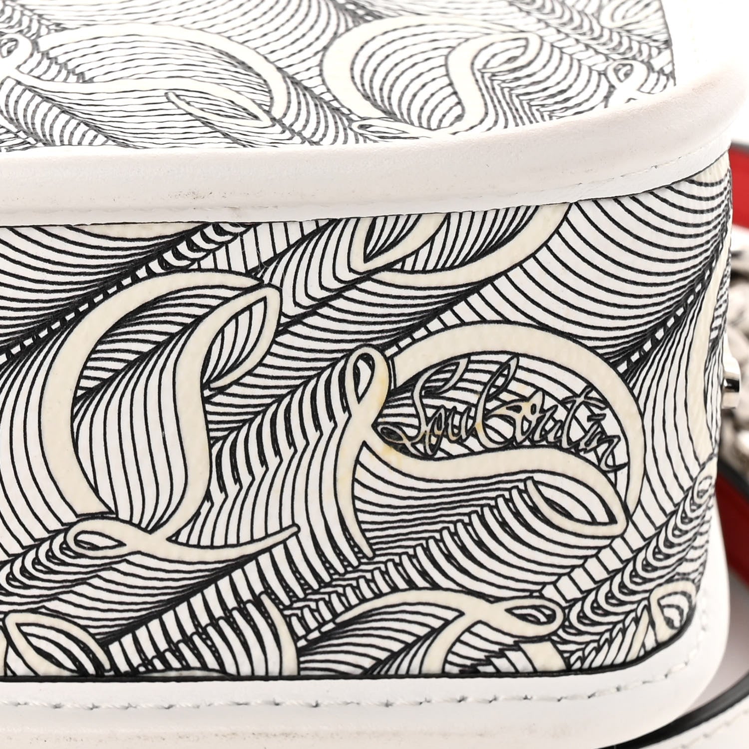 Christian Louboutin Calfskin Small Loubinth Radioloubi White Black 11 of 12