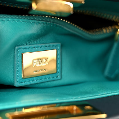 Fendi Vitello Morgan Shiny Nappa Medium Peekaboo Iconic Satchel Lavagna Lago 7 of 12