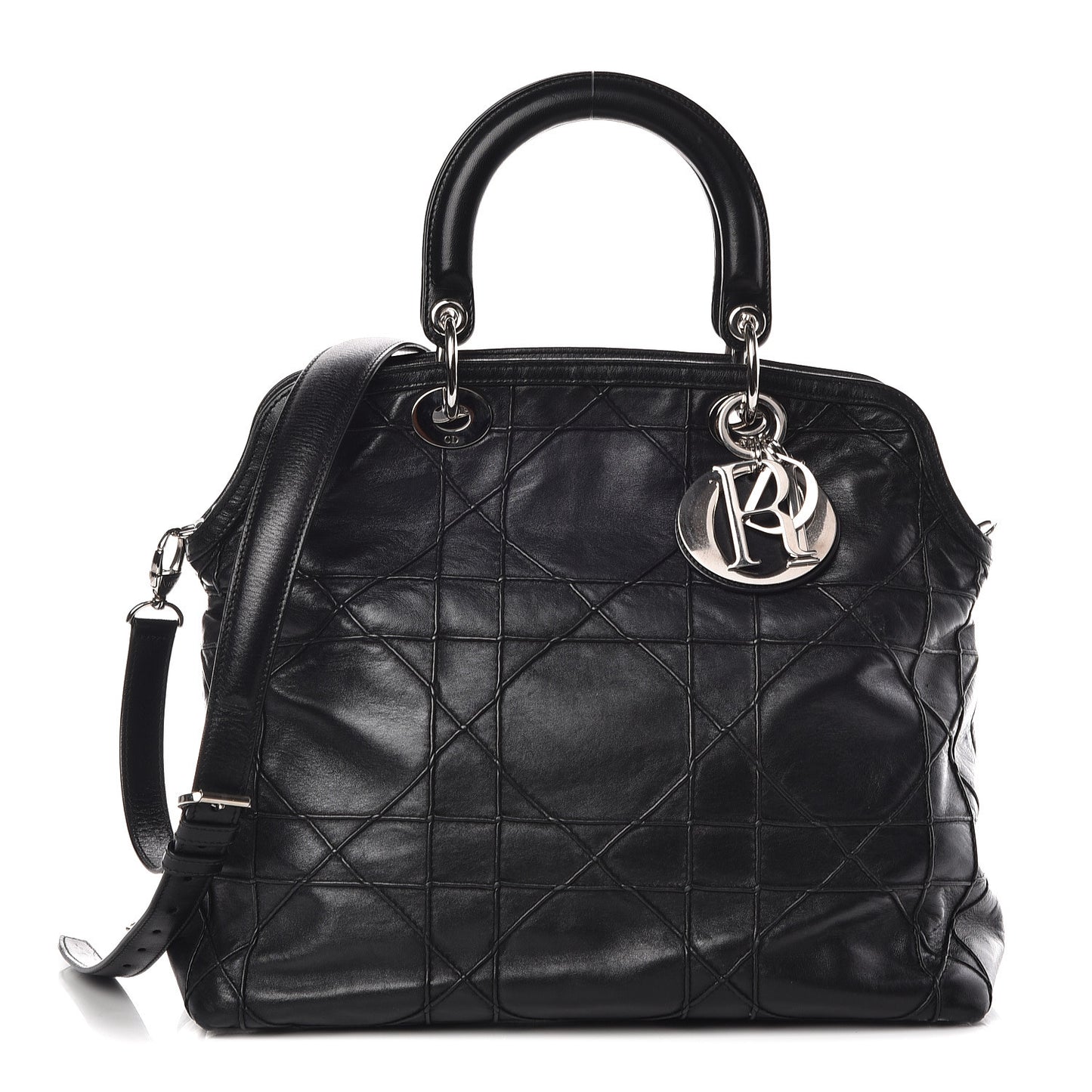 Lambskin Cannage Medium Granville Tote Black