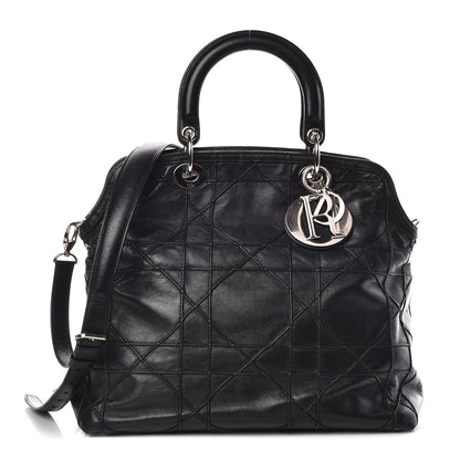 Christian Dior Lambskin Cannage Medium Granville Tote Black 1 of 19