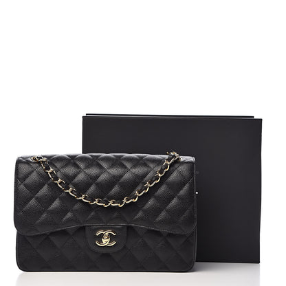 Chanel Caviar Quilted Jumbo Double Flap Black 11 of 11