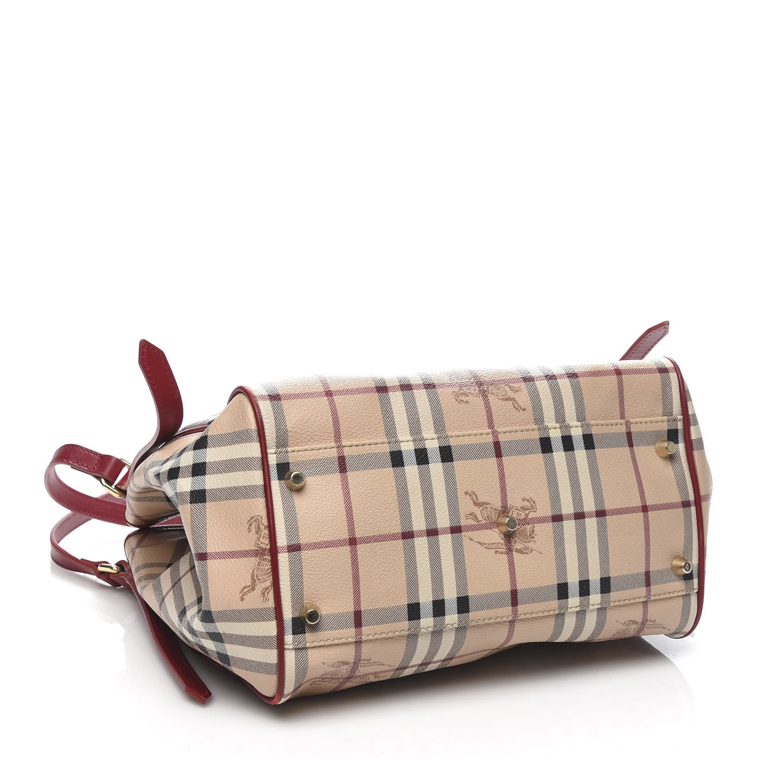 Burberry Haymarket Check Small Canterbury Tote Military Red 4 of 13