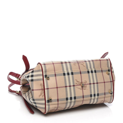 Burberry Haymarket Check Small Canterbury Tote Military Red 4 of 13