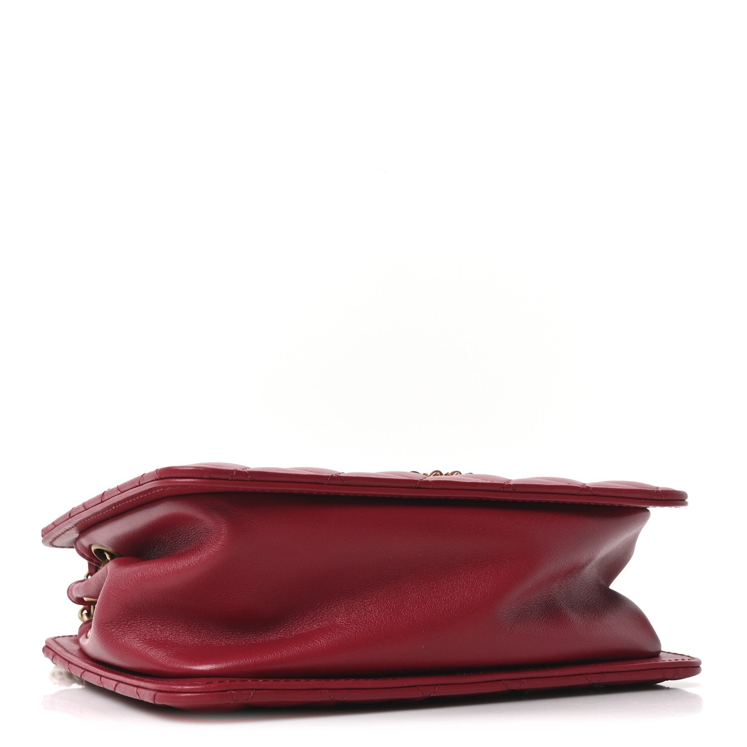 Chanel Calfskin Quilted Small CC Chain Accordion Tote Red 4 of 10