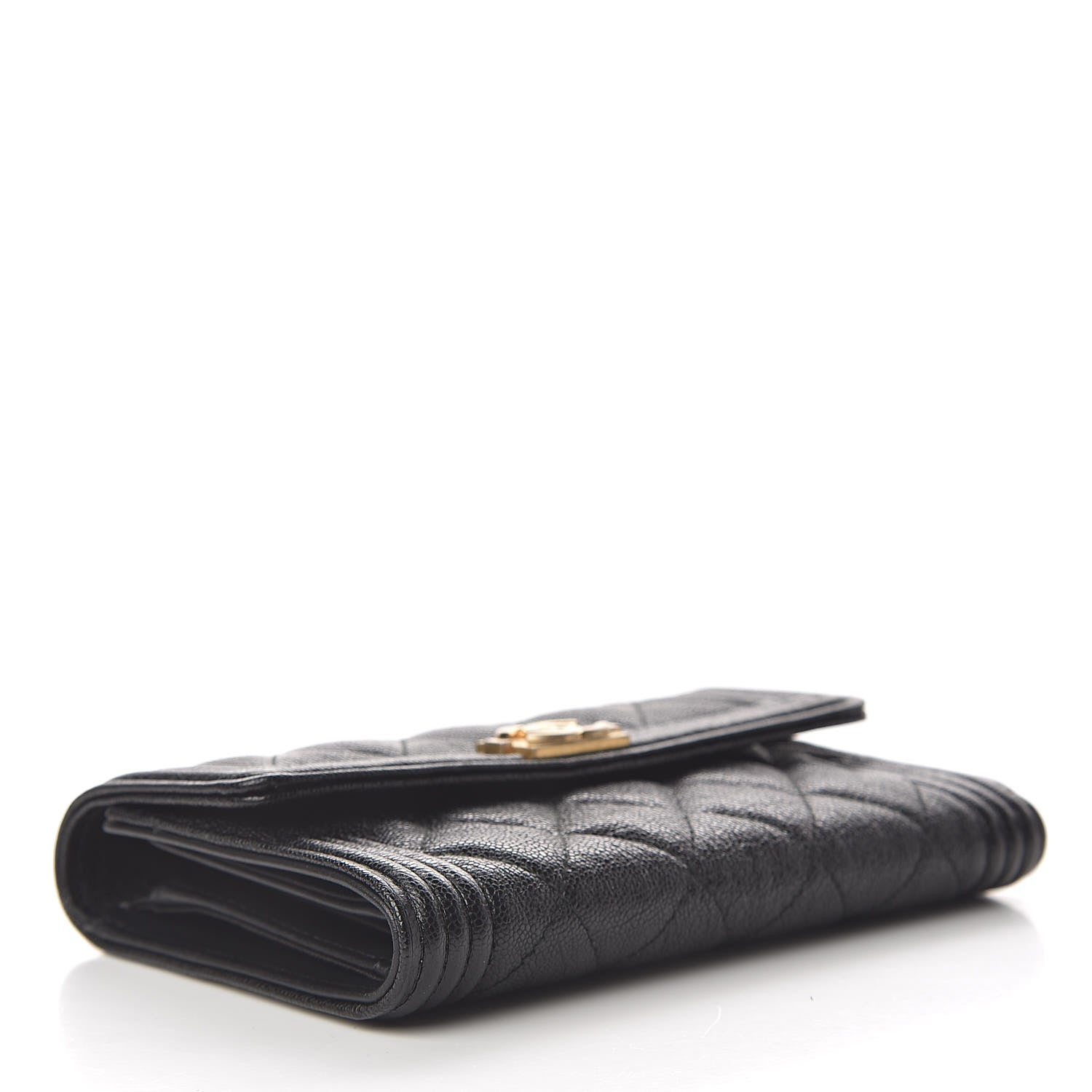 Chanel Caviar Quilted Medium Boy Flap Wallet Black 4 of 9