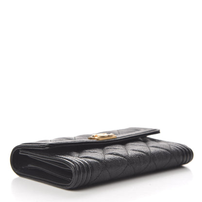 Chanel Caviar Quilted Medium Boy Flap Wallet Black 4 of 9