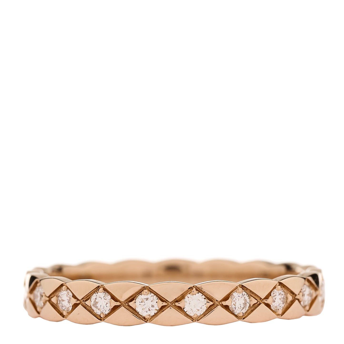 18K Beige Gold Diamond Mini Coco Crush Ring 60 9
