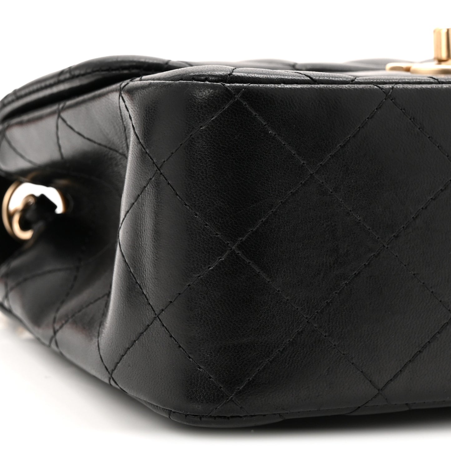 Lambskin Quilted Mini Square Flap Black