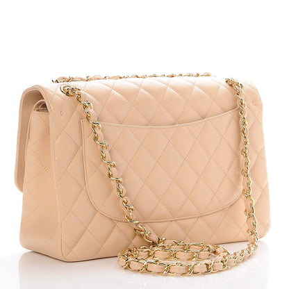 Chanel Caviar Quilted Jumbo Double Flap Beige Clair 4 of 10