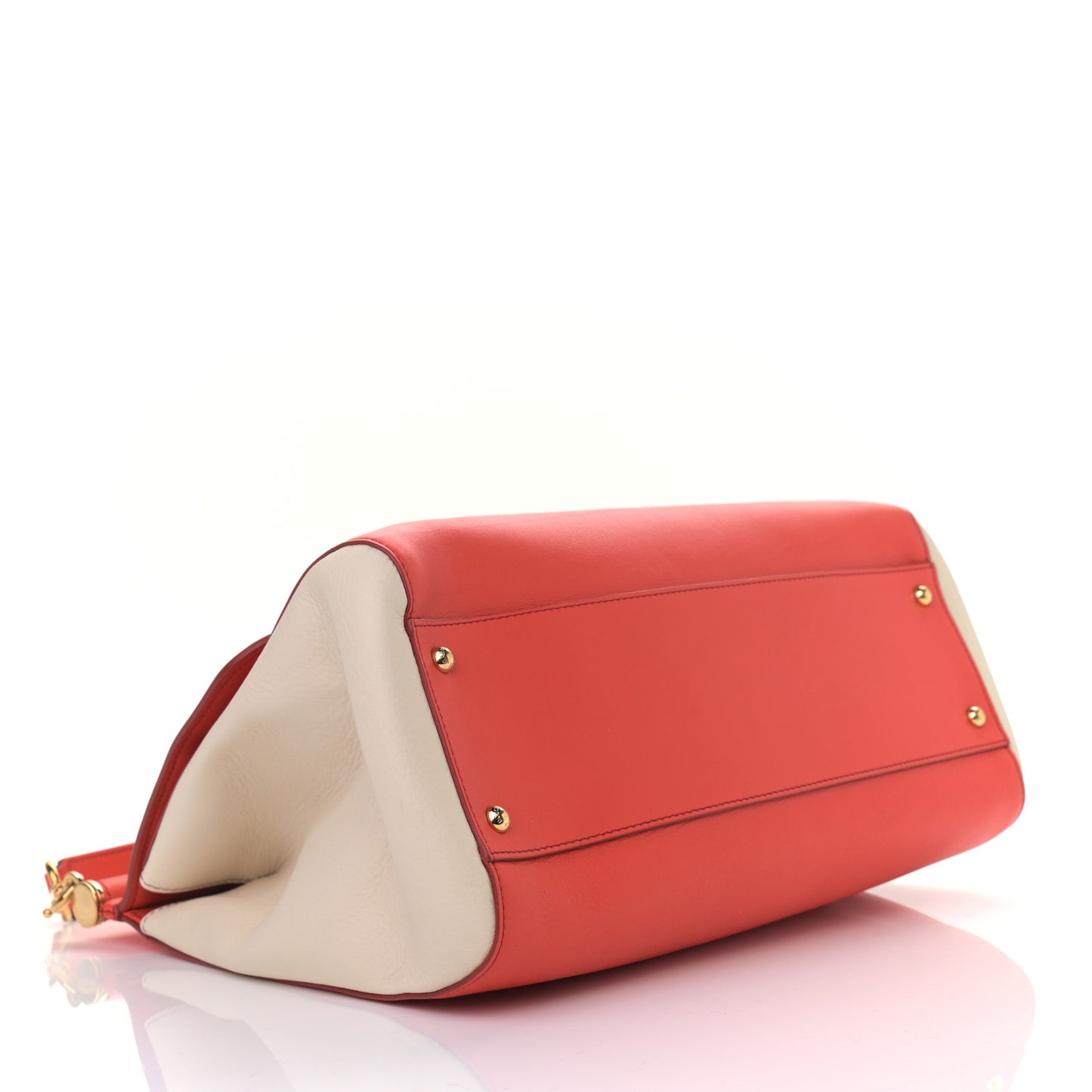 Calfskin Bi-Color Medium Miss Sicily Satchel Red White