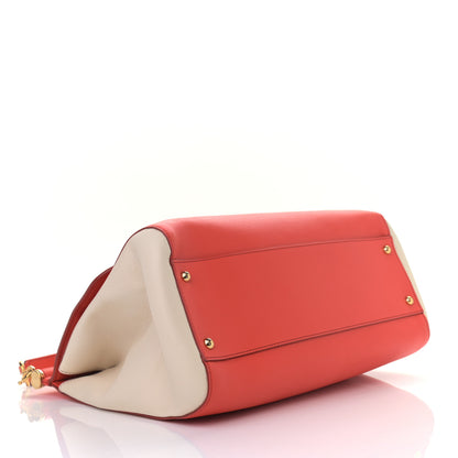 Dolce & Gabbana Calfskin Bi-Color Medium Miss Sicily Satchel Red White 4 of 10