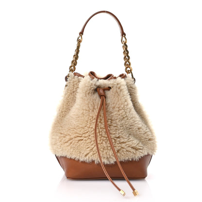 Saint Laurent Shearling Calfskin Small Emmanuelle Bucket Bag Natural Beige Brick 1 of 10