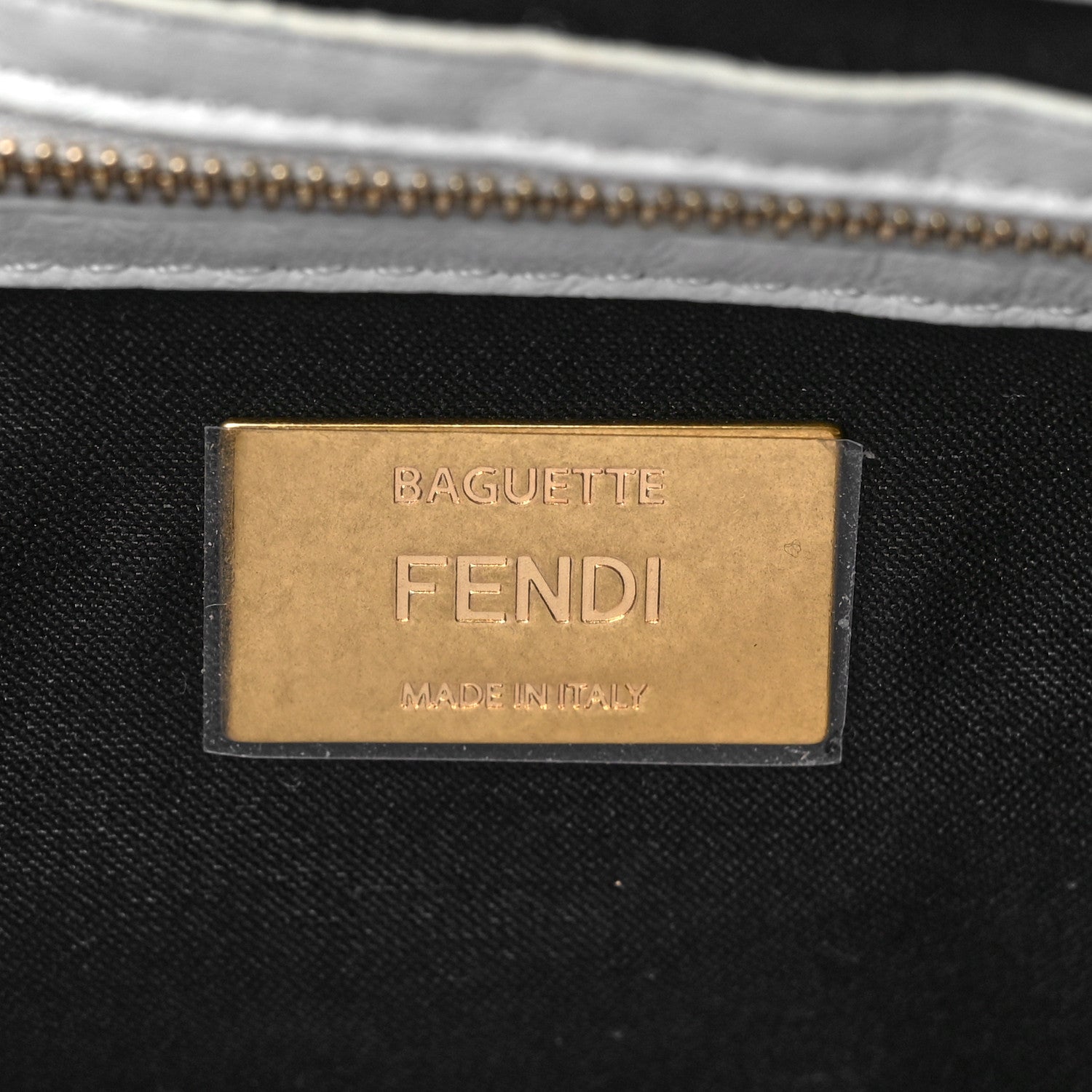 Fendi X JOSHUA VIDES Nappa FF Embossed Baguette White Black 6 of 9