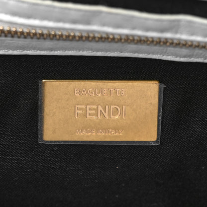 Fendi X JOSHUA VIDES Nappa FF Embossed Baguette White Black 6 of 9