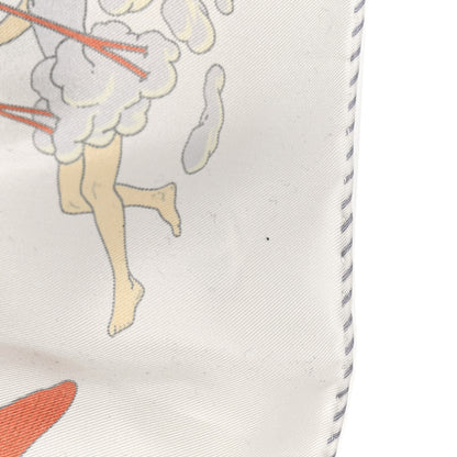 Hermes Silk Sur Mon Nuage Scarf 90 Creme Bleu Clair 7 of 10