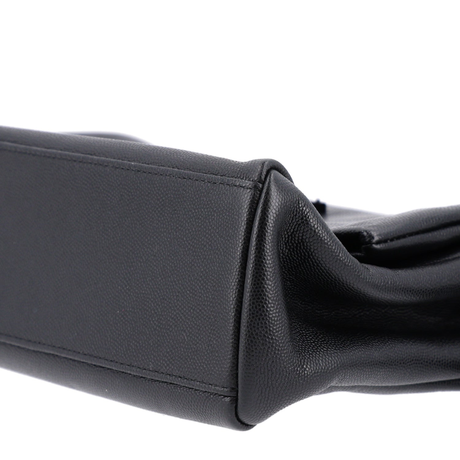 Saint Laurent Grain De Poudre Medium West Hollywood Monogram Fold-Over Black 10 of 10