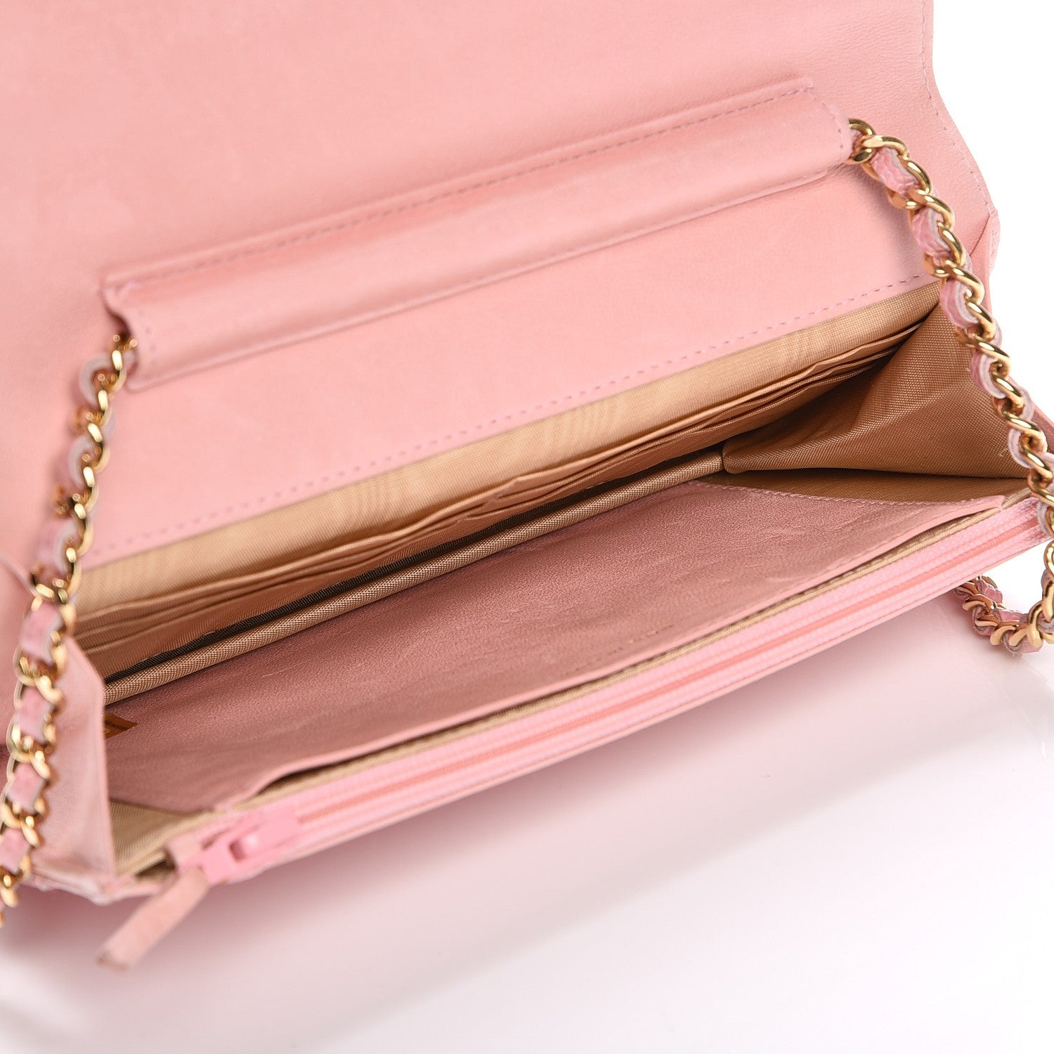 Chanel Caviar Timeless CC Wallet On Chain WOC Pink 5 of 8