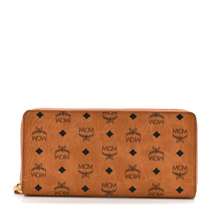 MCM Visetos Large Zip Around Wallet Cognac 1 of 8