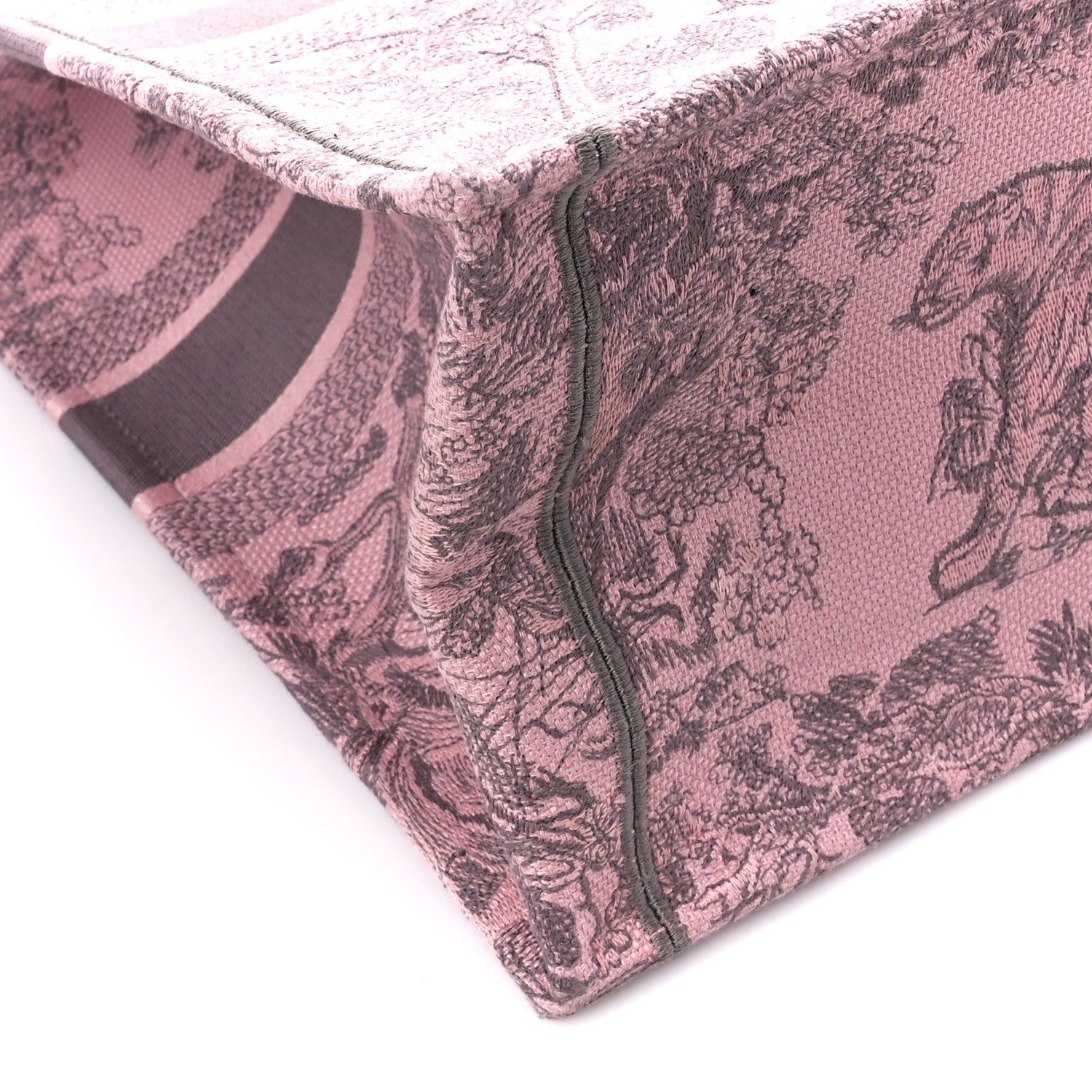 Christian Dior Canvas Embroidered Large Dioriviera Toile De Jouy Book Tote Pink 9 of 17