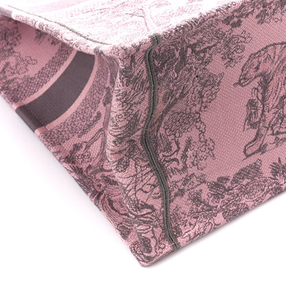 Christian Dior Canvas Embroidered Large Dioriviera Toile De Jouy Book Tote Pink 9 of 17
