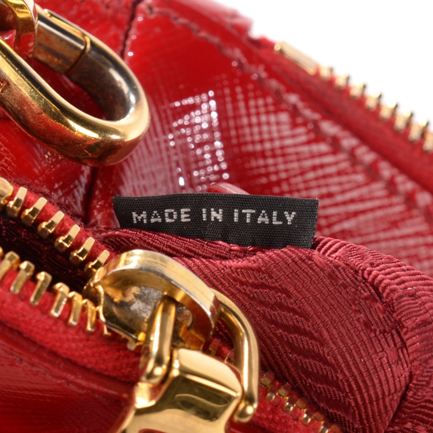 Saffiano Vernice Mini Double Zip Tote Rosso