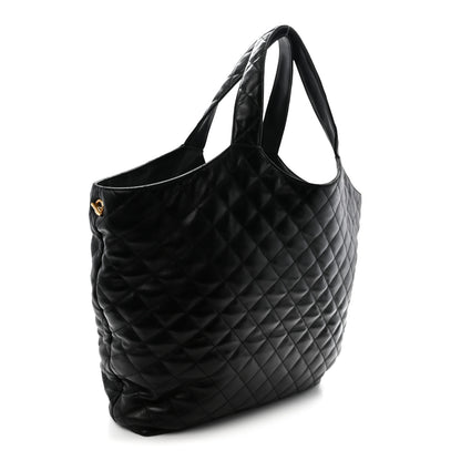 Saint Laurent Lambskin Quilted Maxi Icare Shopping Tote Black 4 of 11