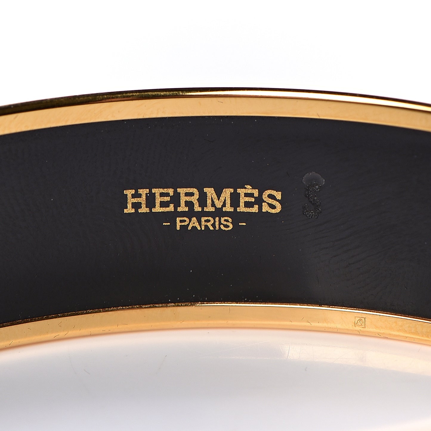 Enamel Printed Wide Caleche Bracelet 70 Jaune De Mars