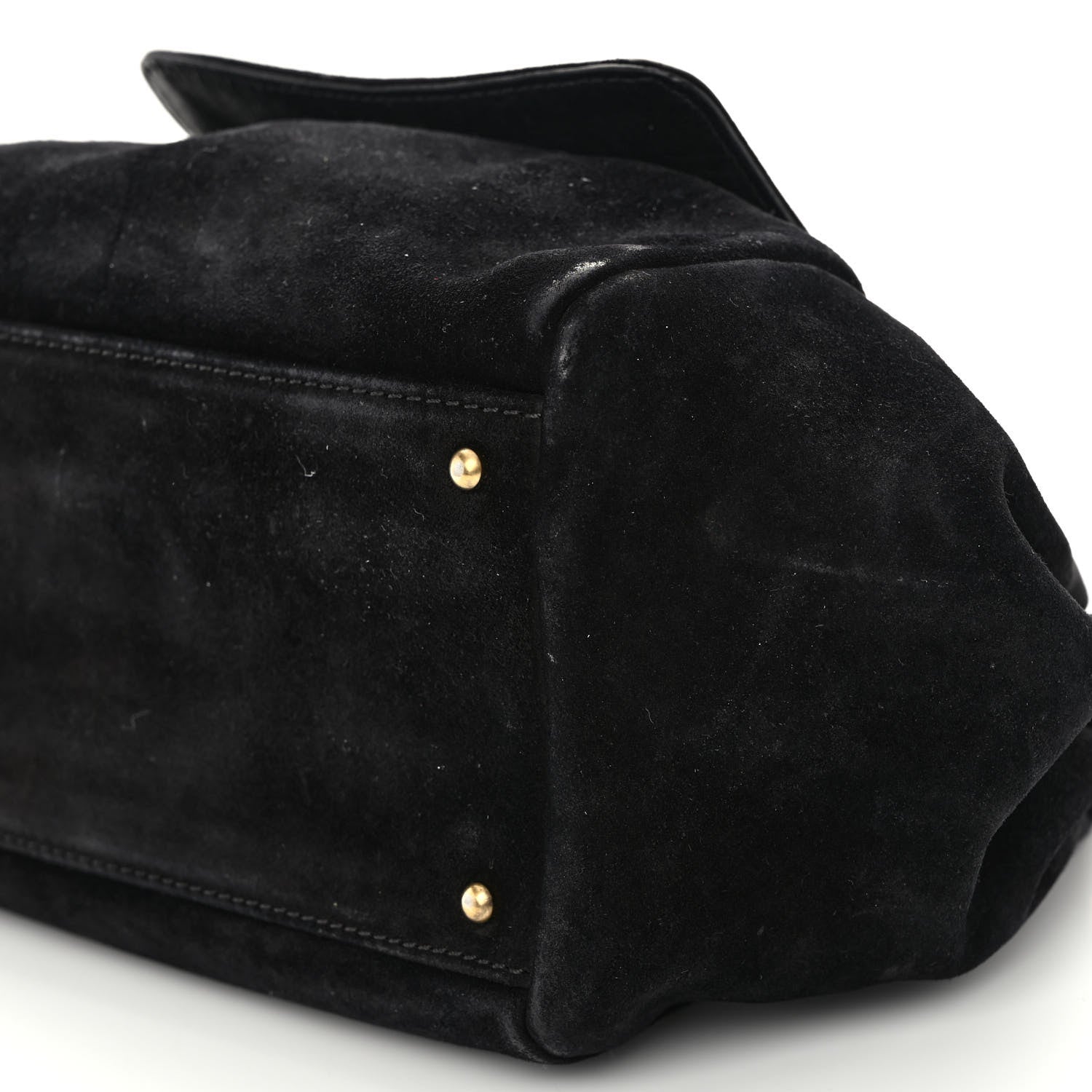Chanel Suede Accordion Flap Black 9 of 11