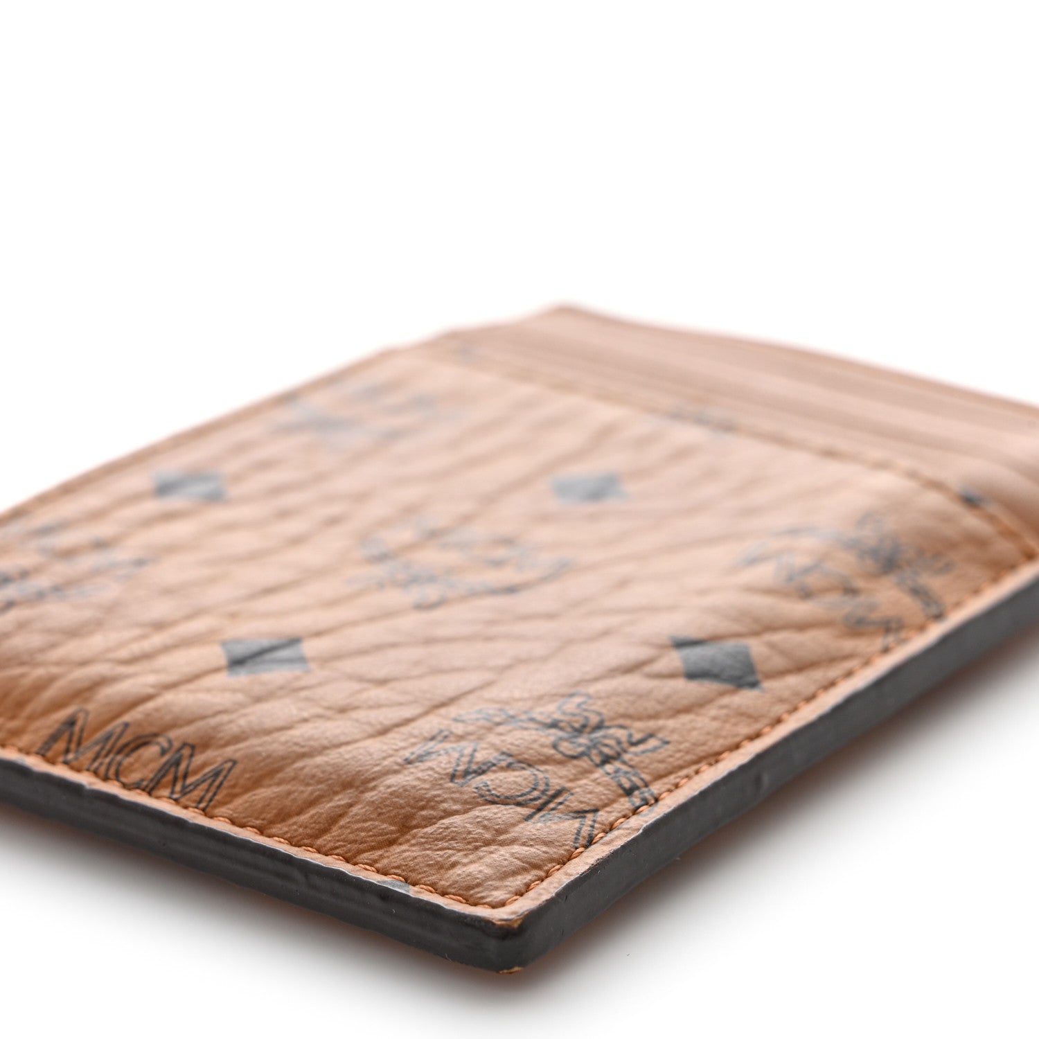 MCM Visetos Money Clip Card Case Cognac 10 of 12